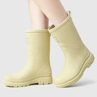 Modern Fashion 심플 여성 미들 장화 미끄럼방지 레인부츠 - 레인부츠