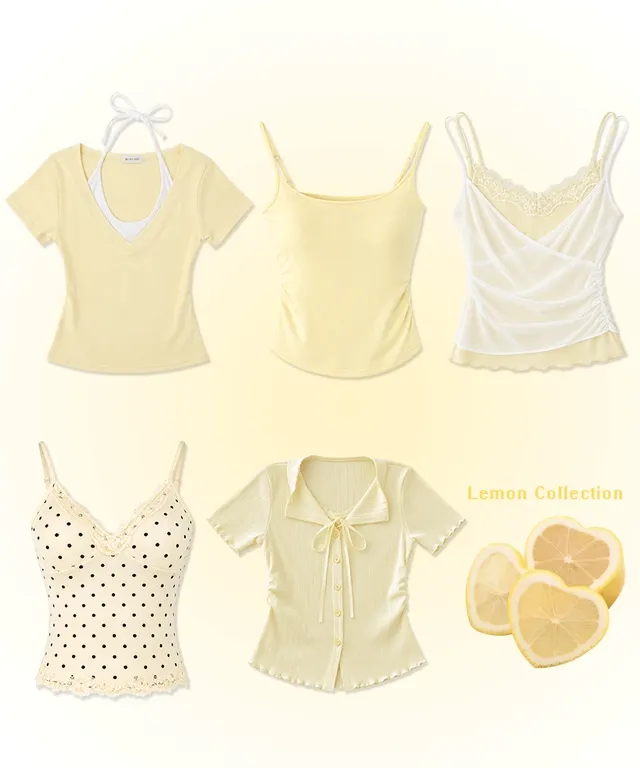 [lemon-core🍋] 썸머 레몬코어 일체형 배색 반팔 나시 모음전 추가 이미지 3