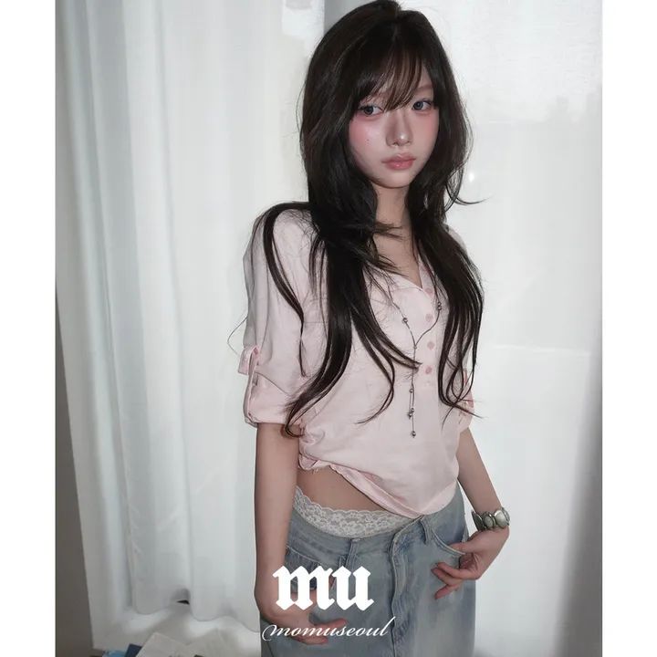 [MADE💖/바이오워싱/극찬핏!] 라인 롤업 7부 티셔츠-4color 추가 이미지 3