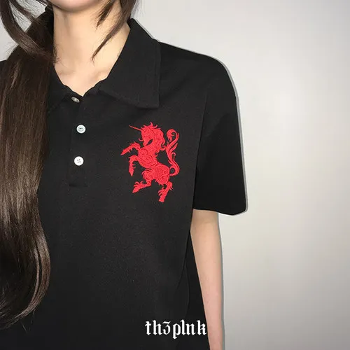 [pk티/팔뚝커버] 뉴온 루즈핏 자수 패치 피케 카라 반팔티 (3color) 추가 이미지 3