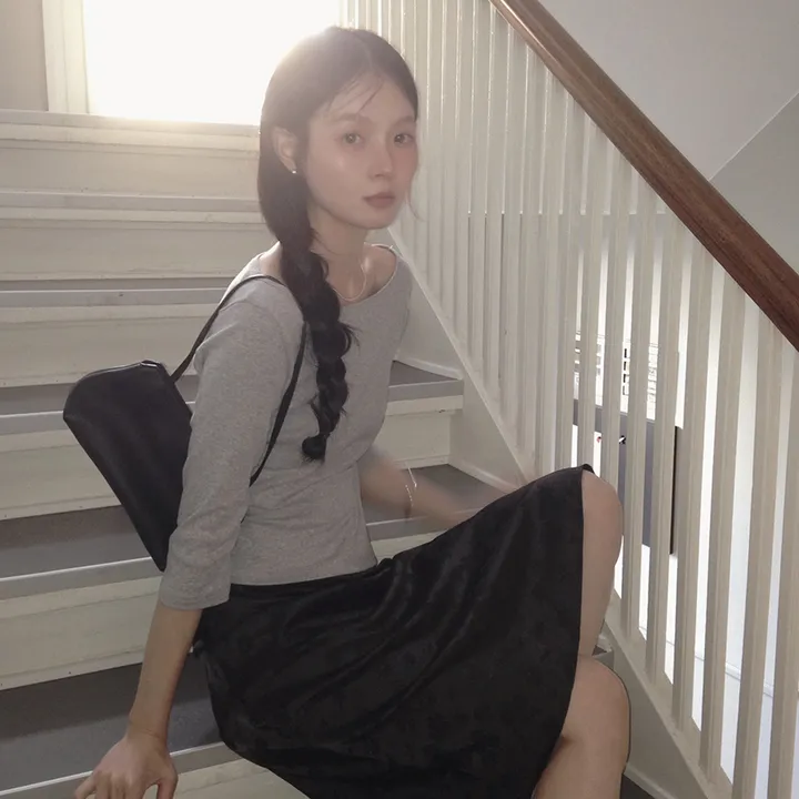 [미디기장/고급자카드🖤] 레스 자카드 플라워 스커트 - 3 size (SLOWMADE/자체제작/고급미/플라워패턴/밴딩/데이트룩) 추가 이미지 3