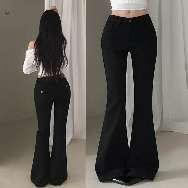 [골반뽕탈부착/보정핏🖤/숏,롱] 아이틴 힙포켓 포인트 탄탄 쫀쫀 세미 부츠컷 롱팬츠 스판 플레어 긴바지 힙딥커버 루즈핏 가을바지 가을신상 1color 추가 이미지 2