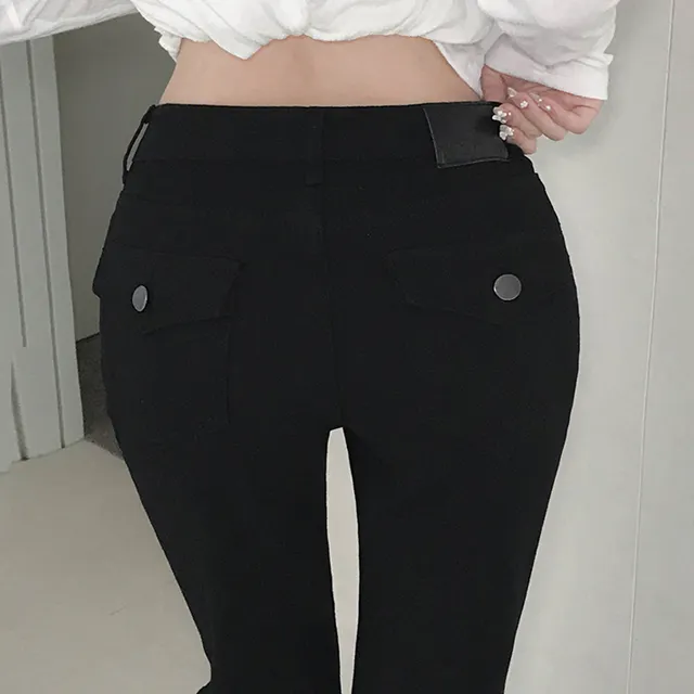 [골반뽕탈부착/보정핏🖤/숏,롱] 아이틴 힙포켓 포인트 탄탄 쫀쫀 세미 부츠컷 롱팬츠 스판 플레어 긴바지 힙딥커버 루즈핏 가을바지 가을신상 1color 추가 이미지 3