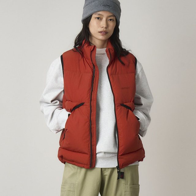 다운 푸퍼 패딩 베스트 Burnt Red