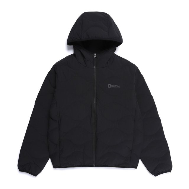 N254UDW911 포울리 후디 튜브 덕다운 점퍼 BLACK
