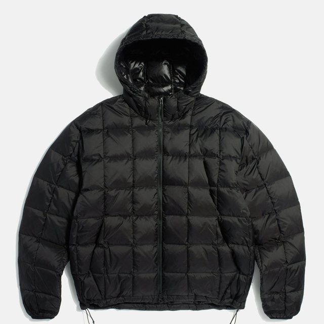 Hooded Light Down Jacket Black