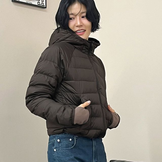 [덕다운ver.] 라이트웨이트 후드 덕다운 패딩 자켓 브라운 COWJP001BROWN