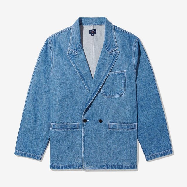 (U) 더블 브레스티드 데님 재킷 블루 DOUBLE-BREASTED DENIM JACKET BLUE